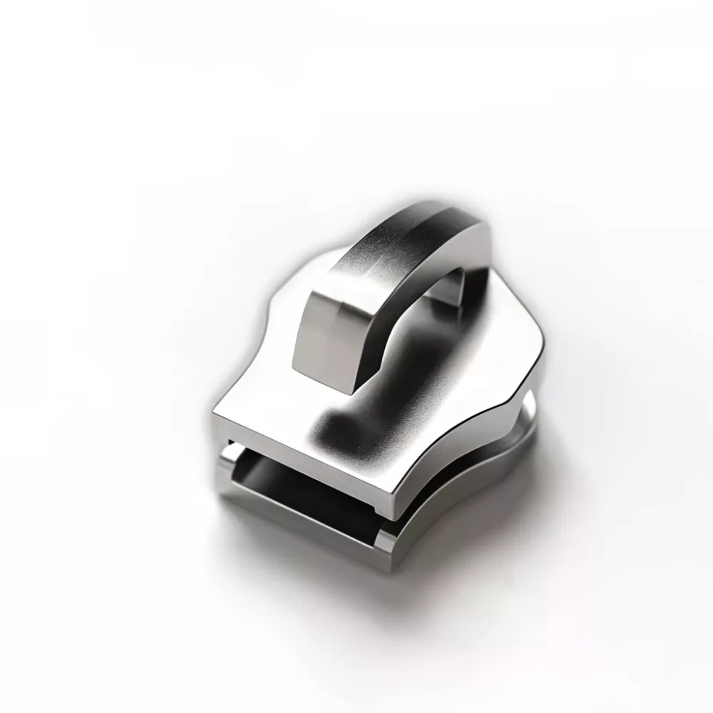 Ulåst skyder til metal lynlås